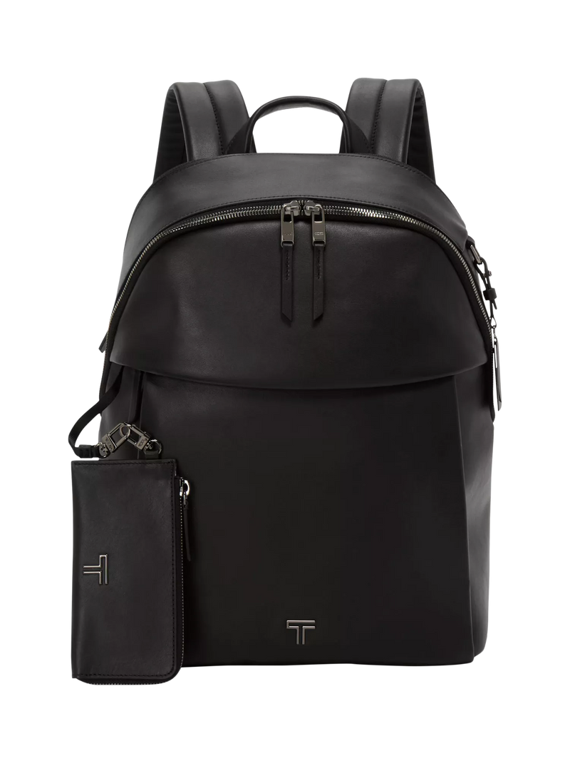 TUMI Voyageur Holland leather backpack black/gunmetal, UK version