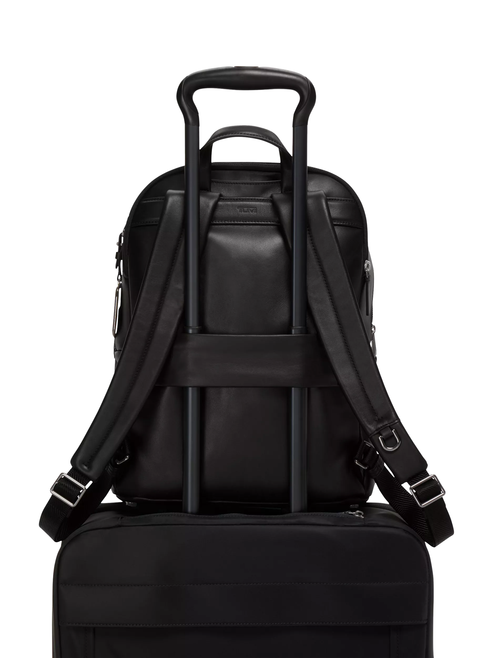 TUMI Voyageur Holland leather backpack black/gunmetal, UK version