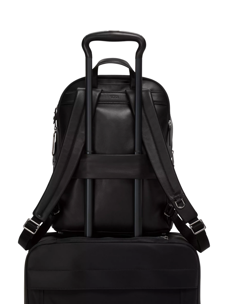 TUMI Voyageur Holland leather backpack black/gunmetal, UK version