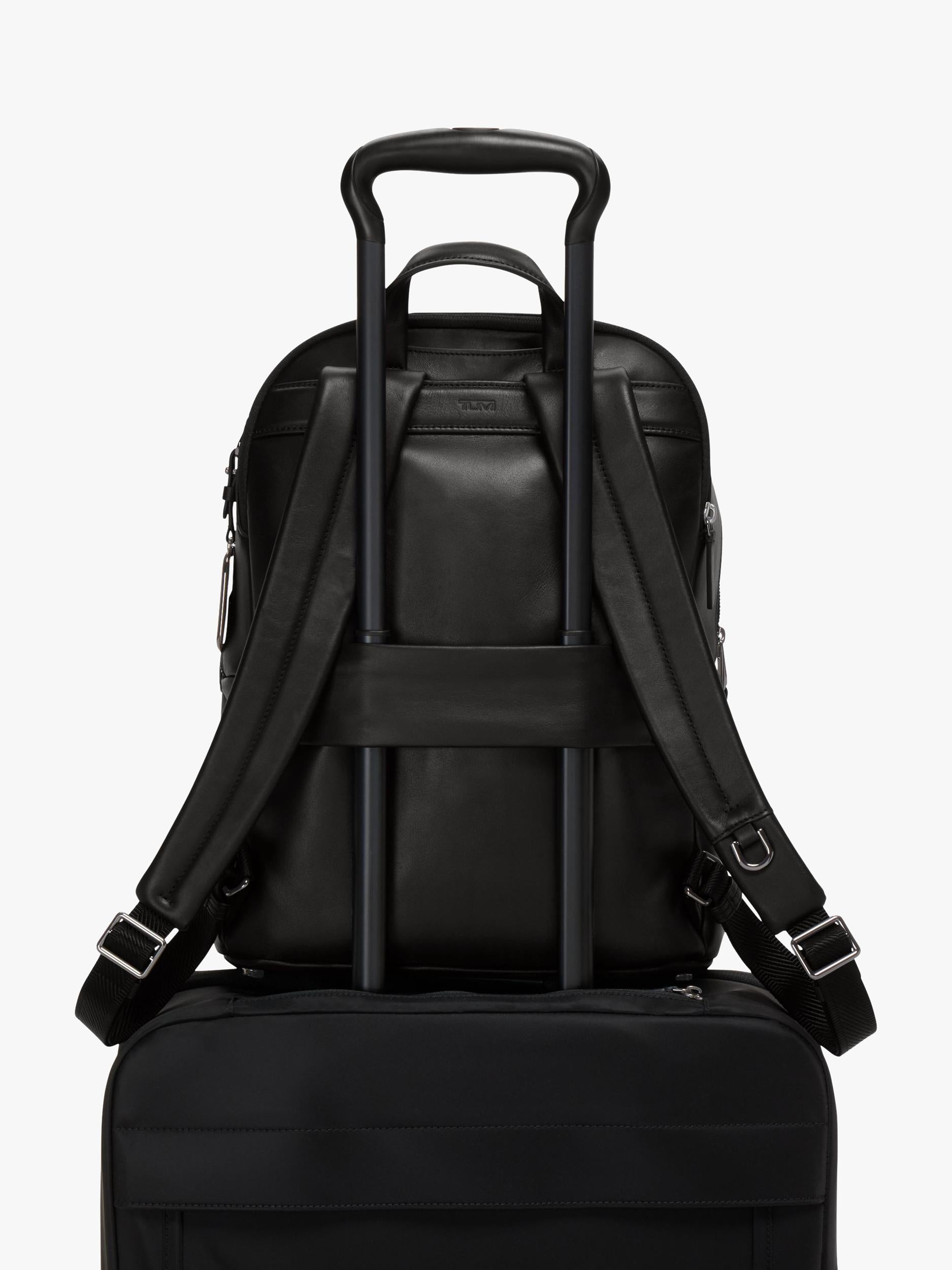 TUMI Voyageur Holland leather backpack black/gunmetal, UK version