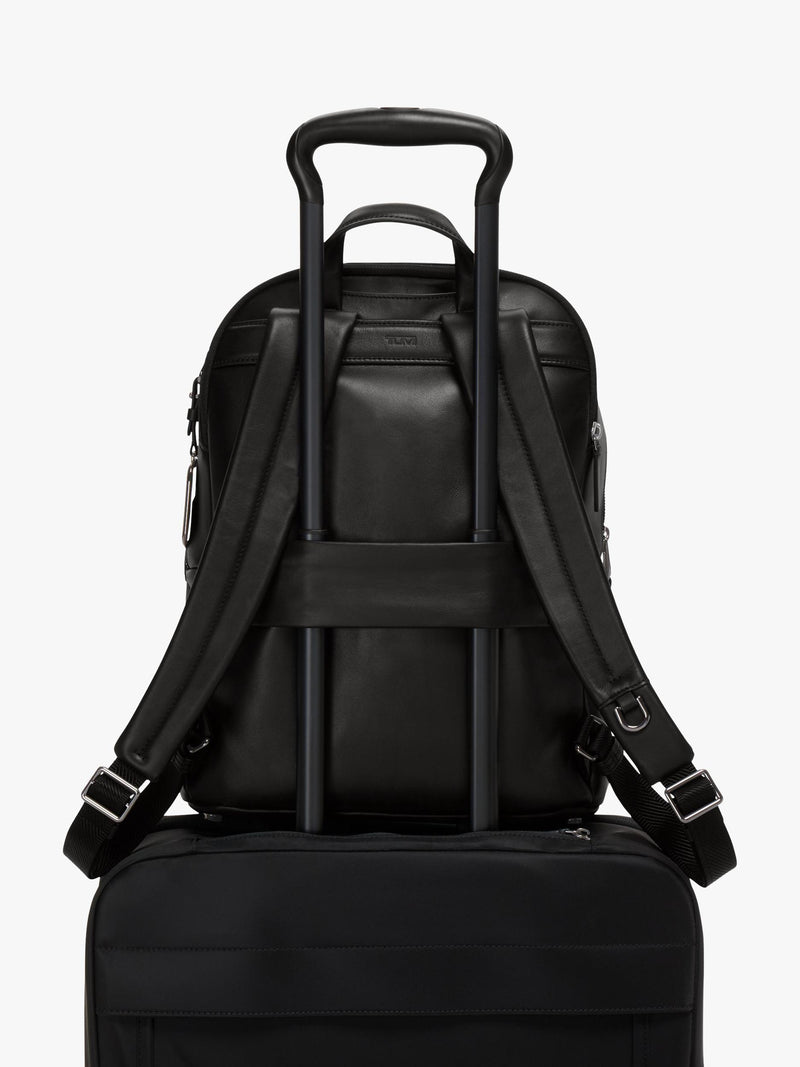TUMI Voyageur Holland leather backpack black/gunmetal, UK version