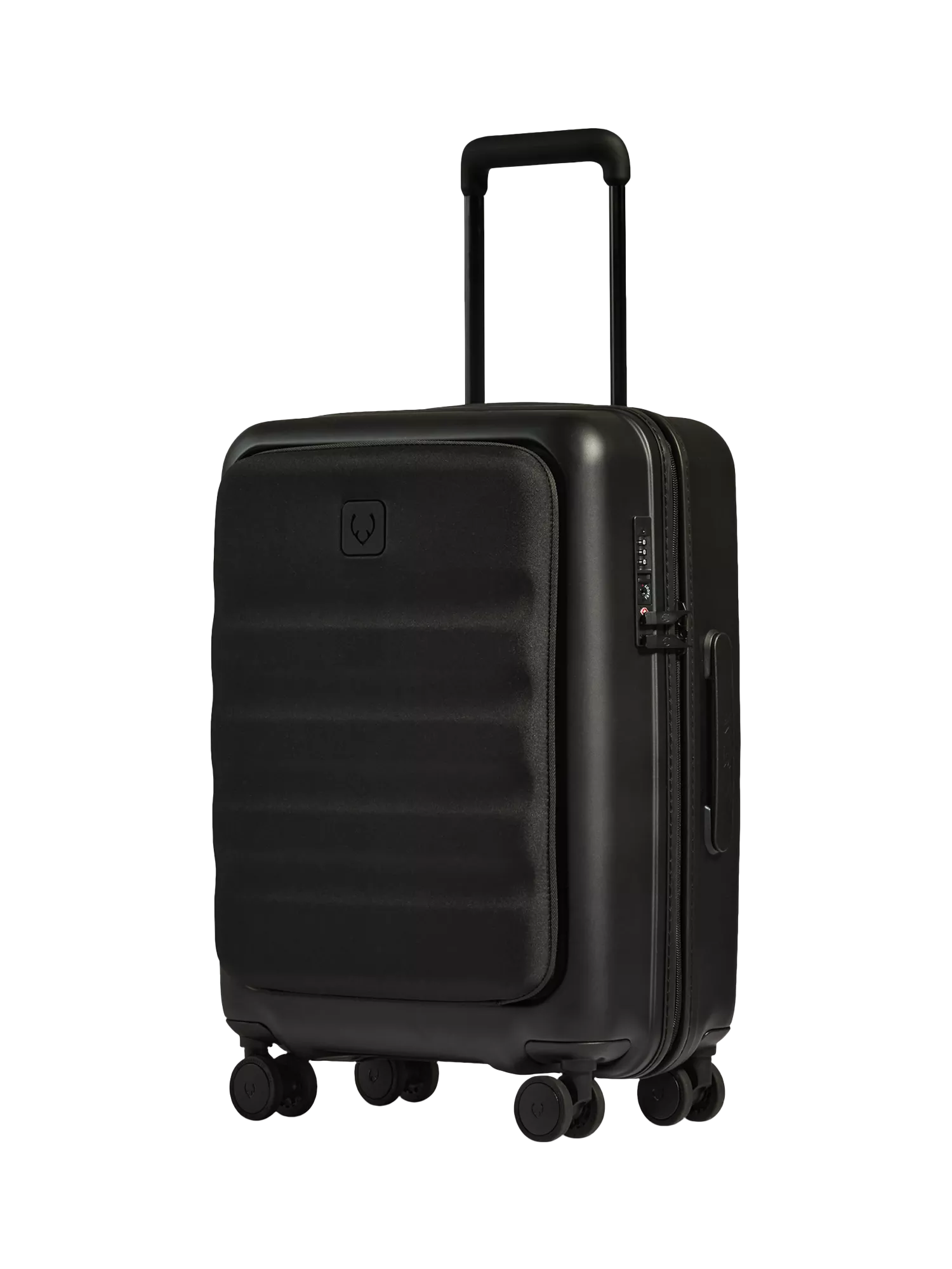 Antler Icon Stripe Pocket 4-Wheel 56cm Cabin Case, Black