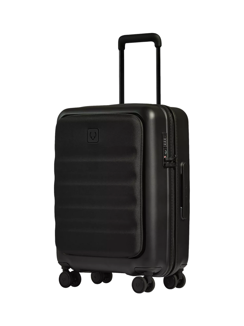 Antler Icon Stripe Pocket 4-Wheel 56cm Cabin Case, Black