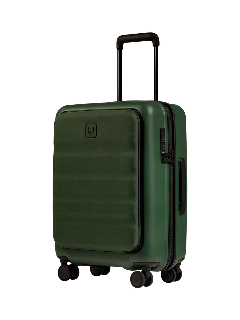 Antler Icon Stripe Pocket 4-Wheel 56cm Cabin Case, Green