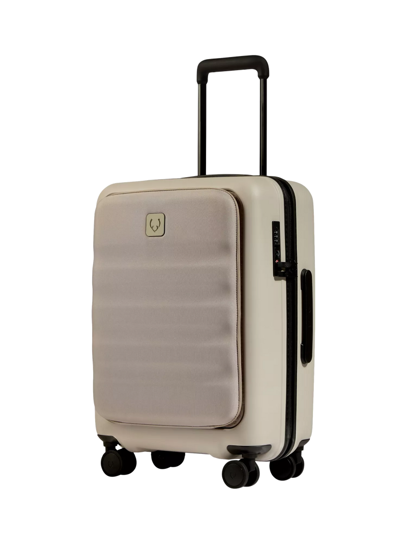 Antler Icon Stripe Pocket 4-Wheel 56cm Cabin Case, Taupe