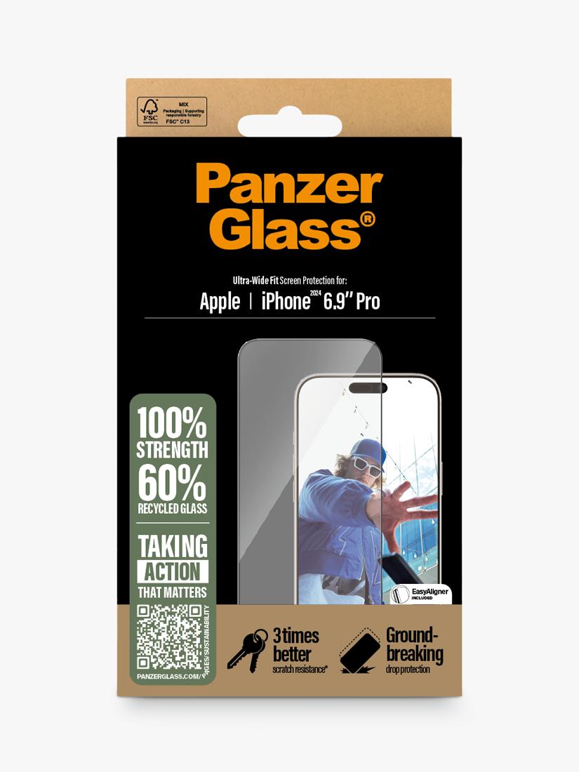 PanzerGlass ultra-wide fit screen protector for iPhone 16 Pro Max, imported from the UK