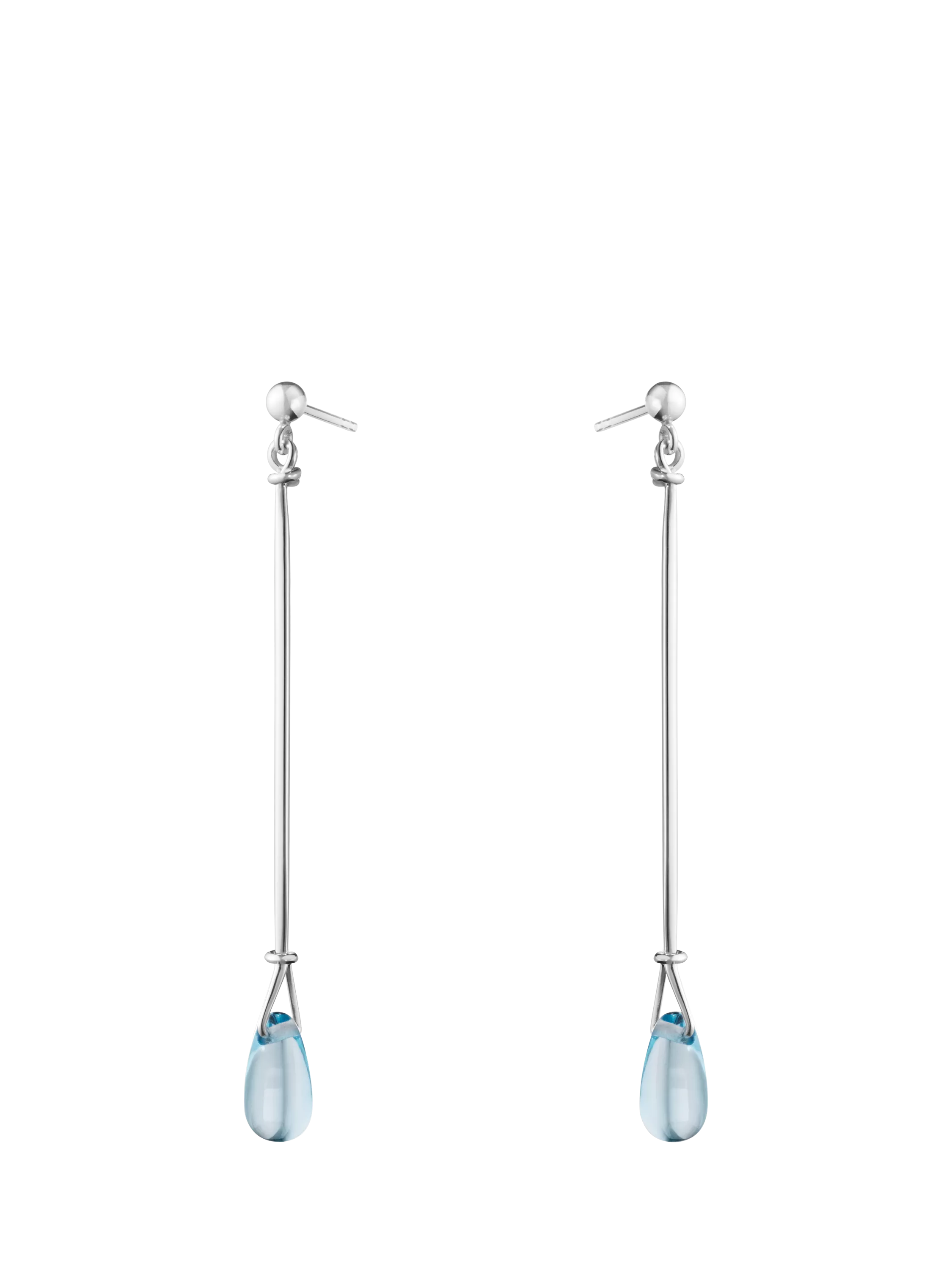 Georg Jensen Vivianna Torun Tropfen-Edelstein lange Hängeohrringe