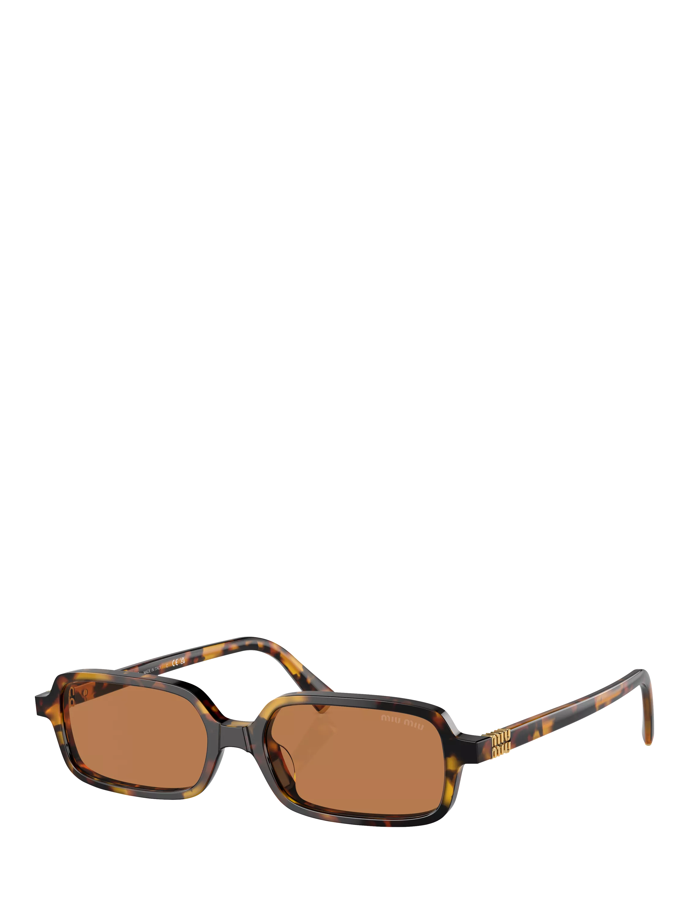 Miu Miu rectangular sunglasses brown polyamide lens (British brand)