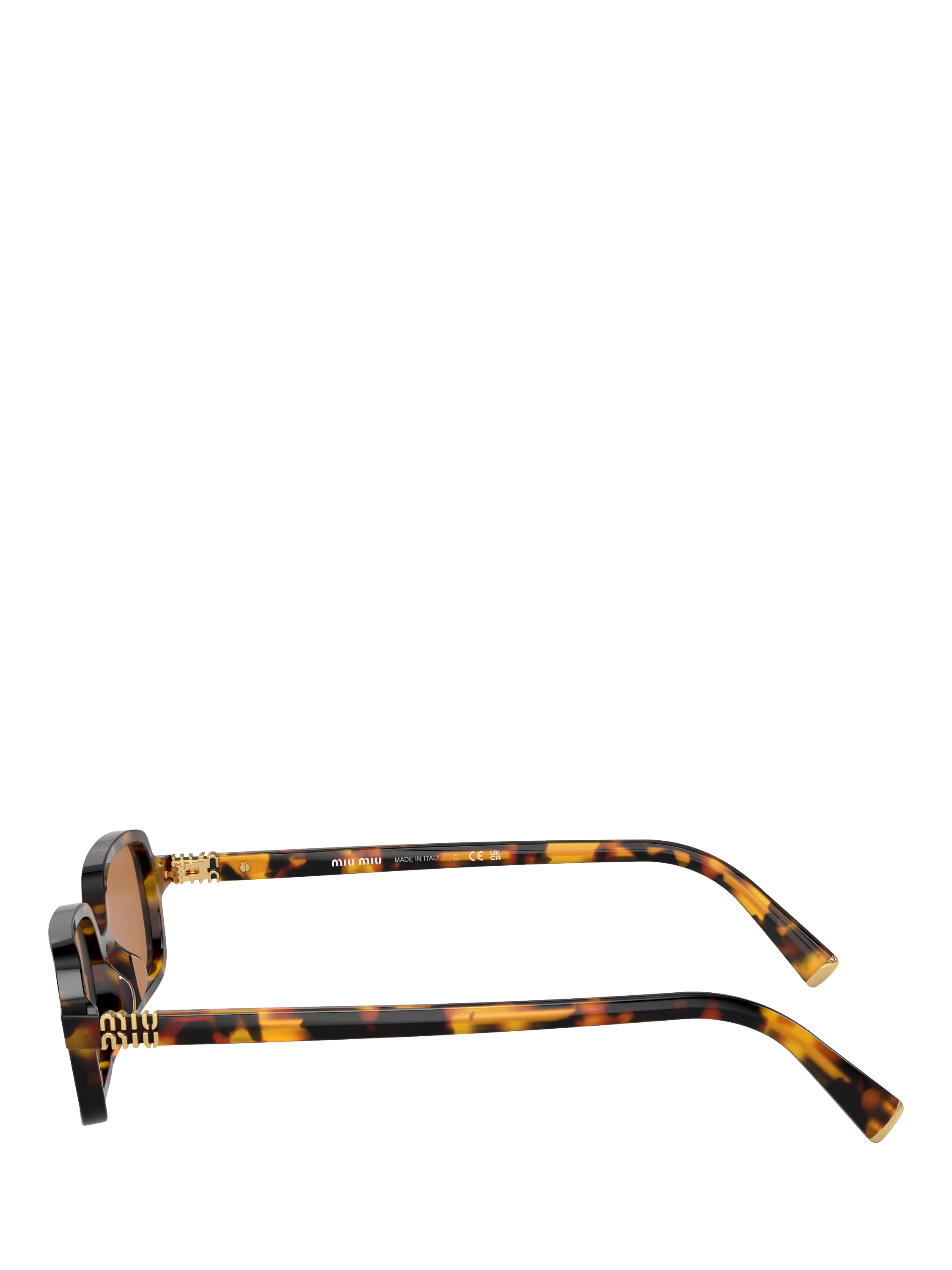Miu Miu rectangular sunglasses brown polyamide lens (British brand)