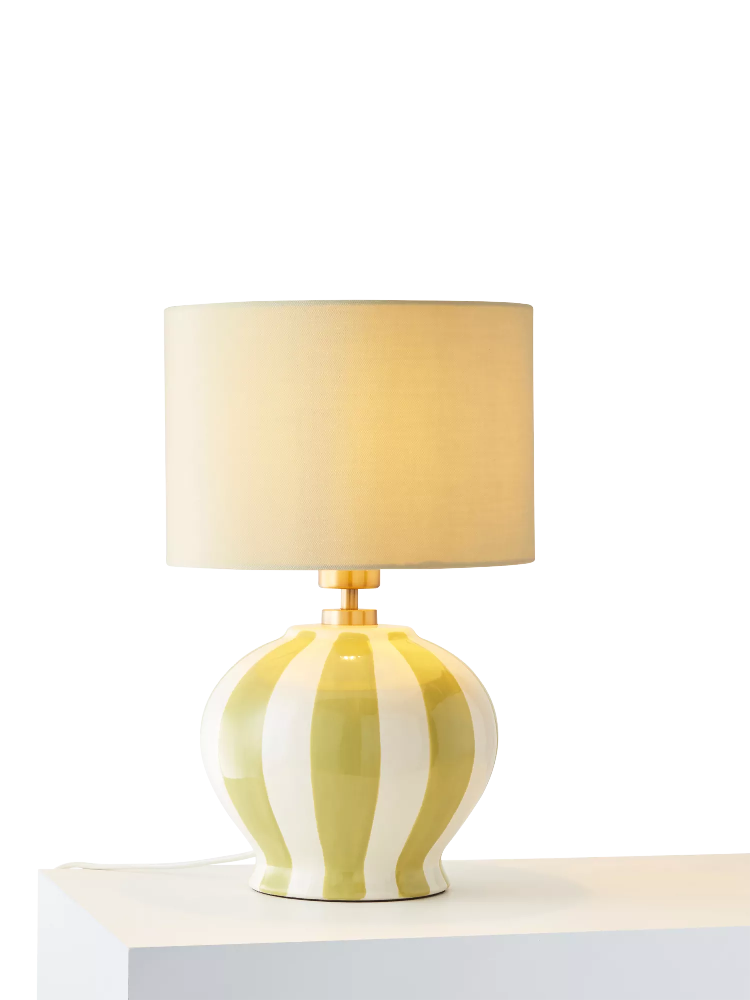 John Lewis Burano stripete keramisk bordlampe med skjerm, UK-versjon