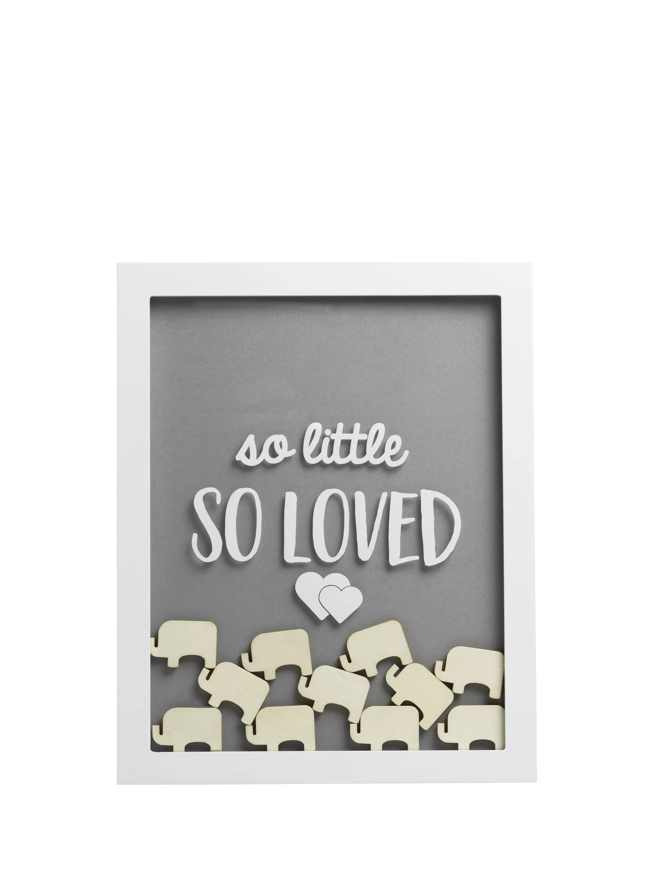 Pearhead elephant frame baby shower alternative with wooden pieces (British brand)