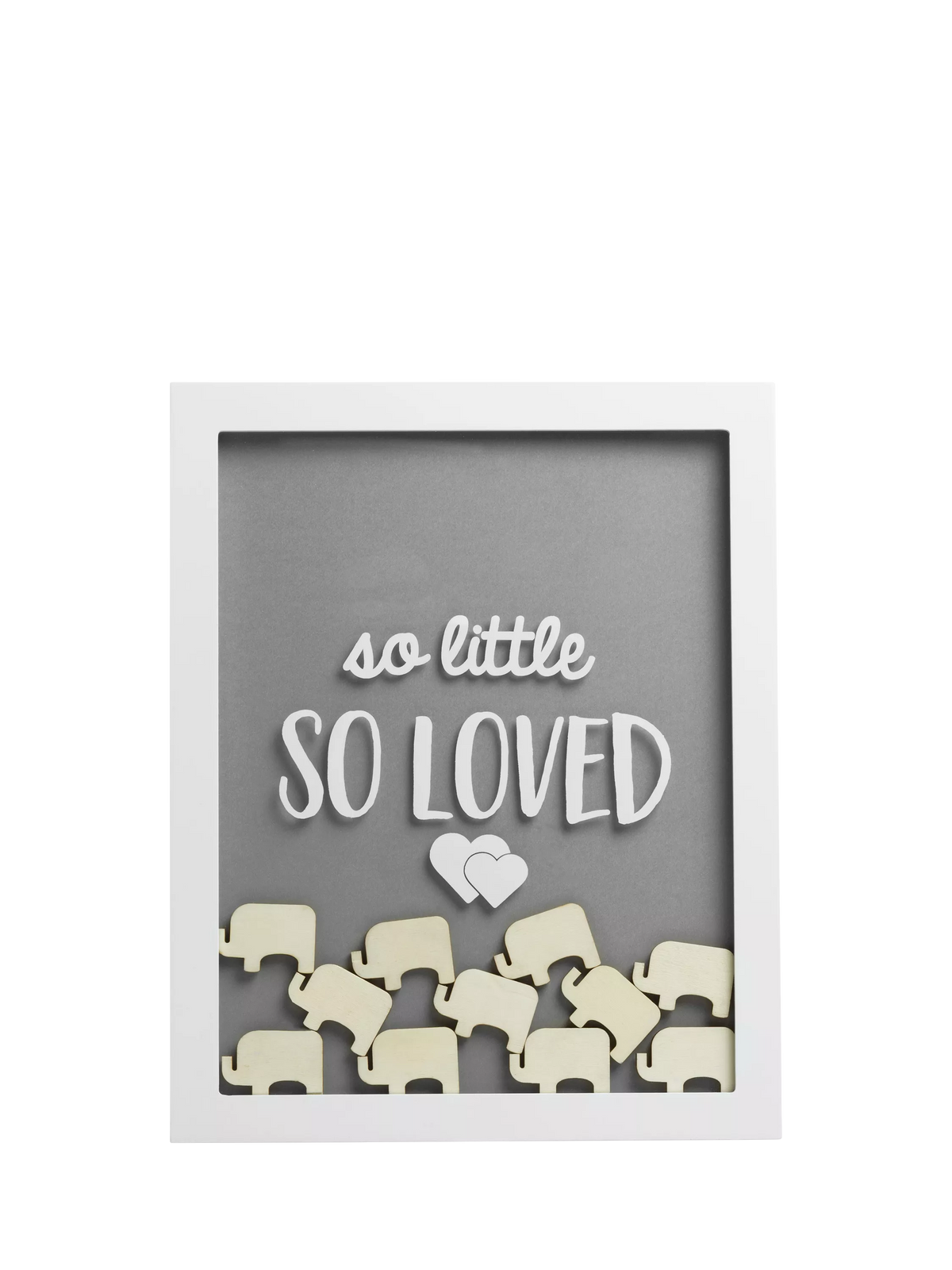 Pearhead elephant frame baby shower alternative with wooden pieces (British brand)