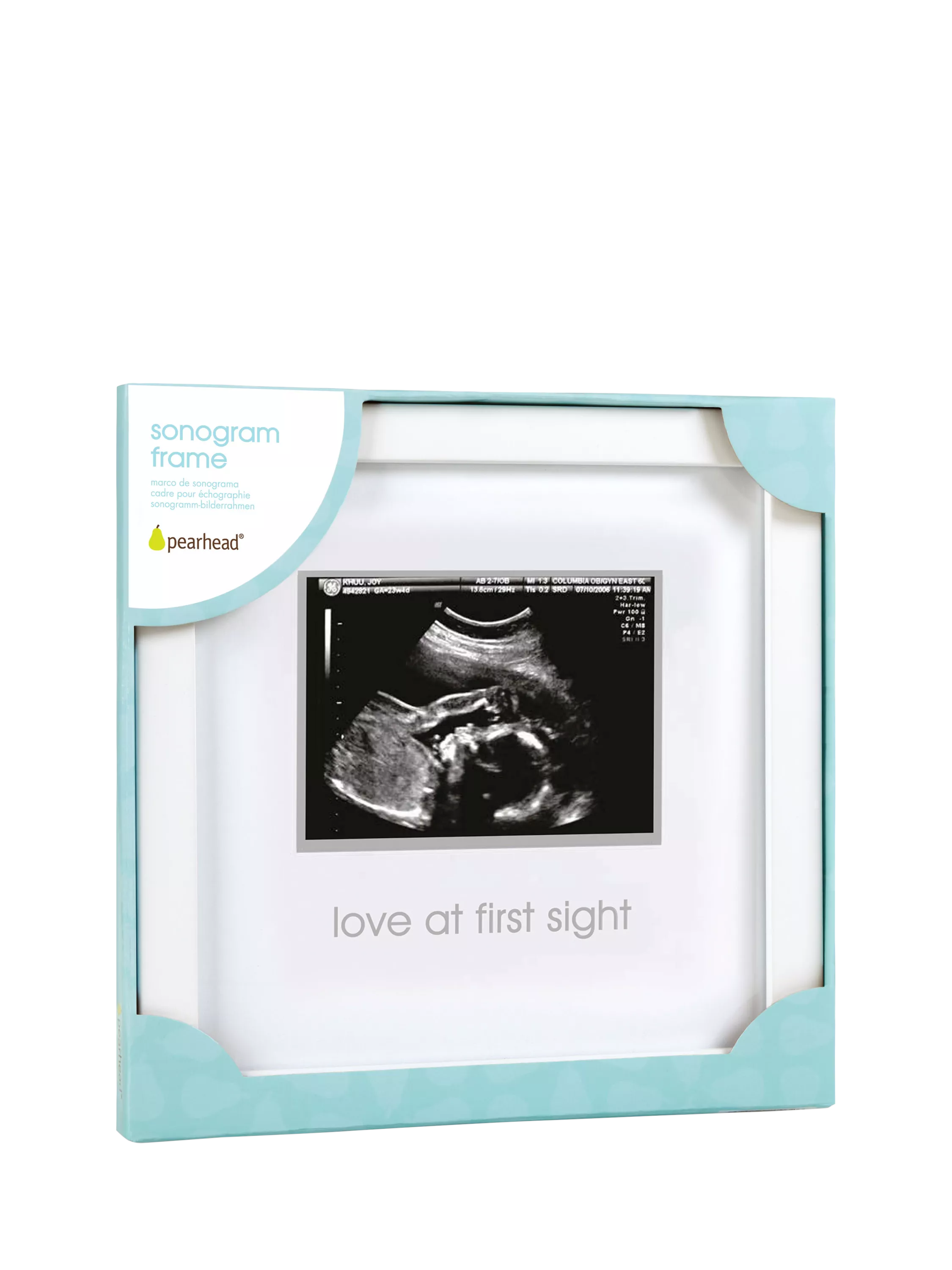 Pearhead sonogram frame wooden keepsake, UK version