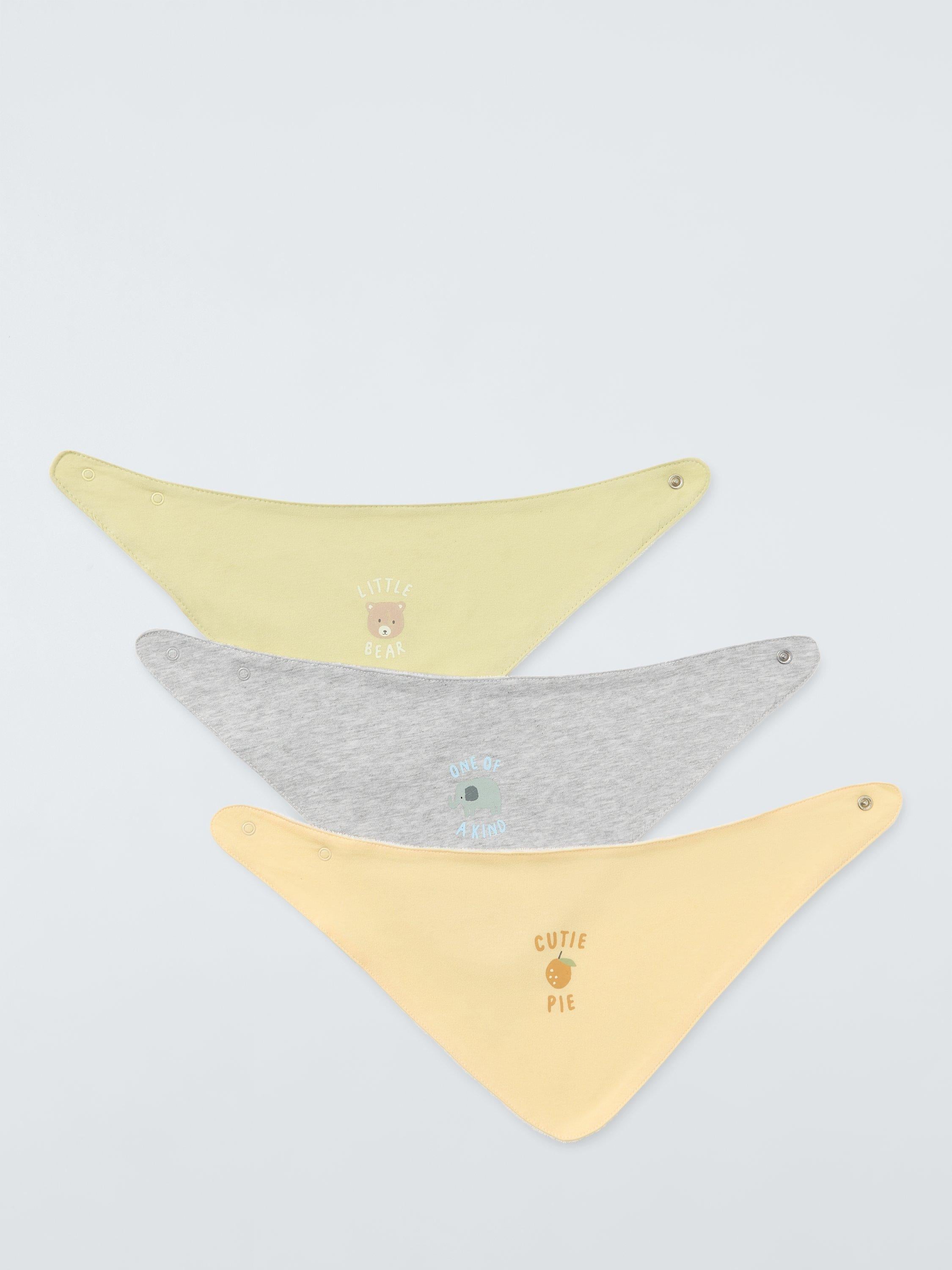 John Lewis Baby Slogan Dribble Bib Pack of 3, UK version