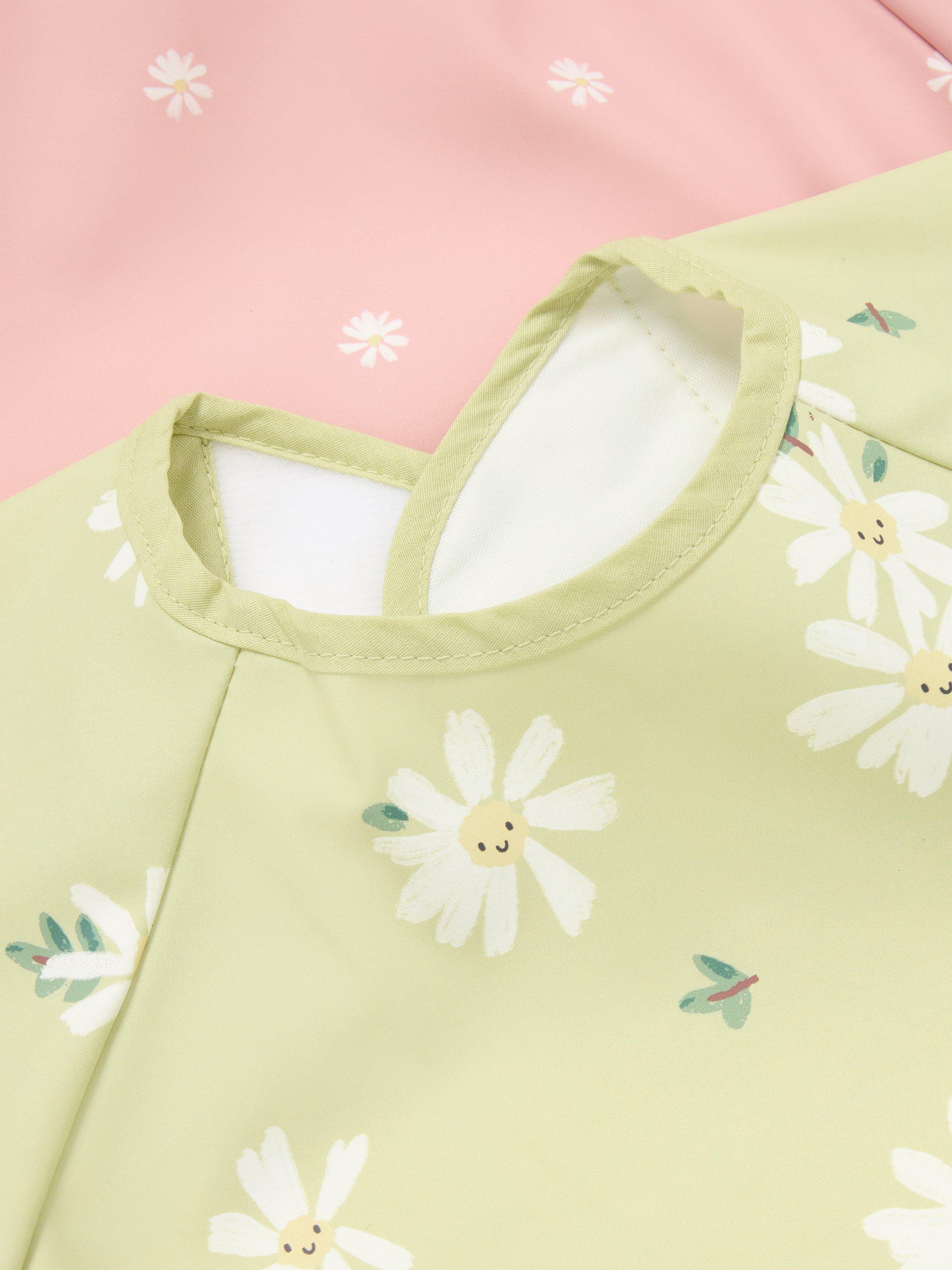 John Lewis weaning bibs daisy print, imported from the UK
