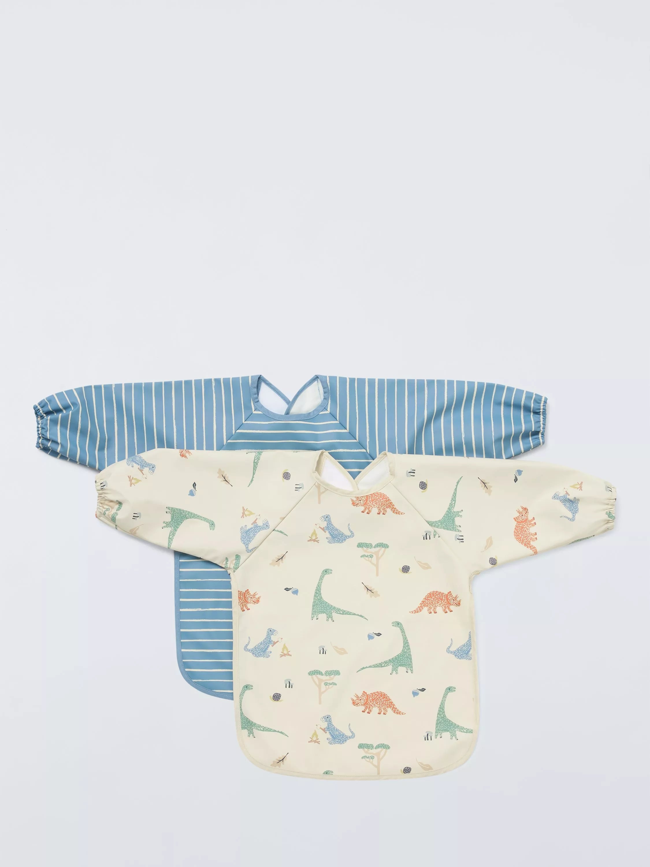 John Lewis coverall weaning bibs pack of 2 dinosaur print, UK version
