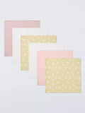 John Lewis Daisy Heart Mix Muslin Cloth, Pack of 6