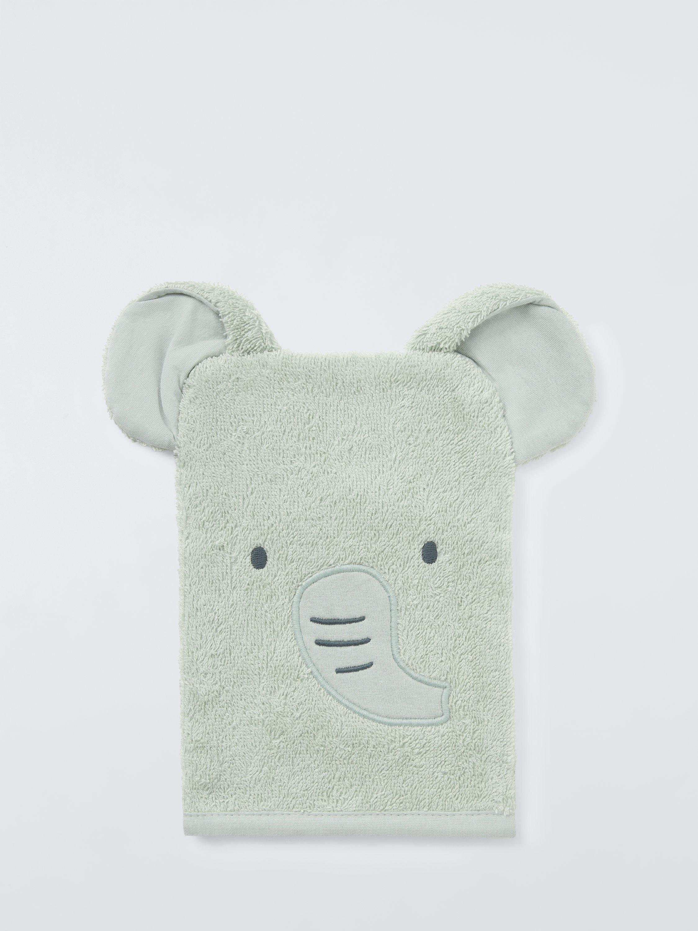 John Lewis Elephant Towelling Mitt Green 39g, UK version