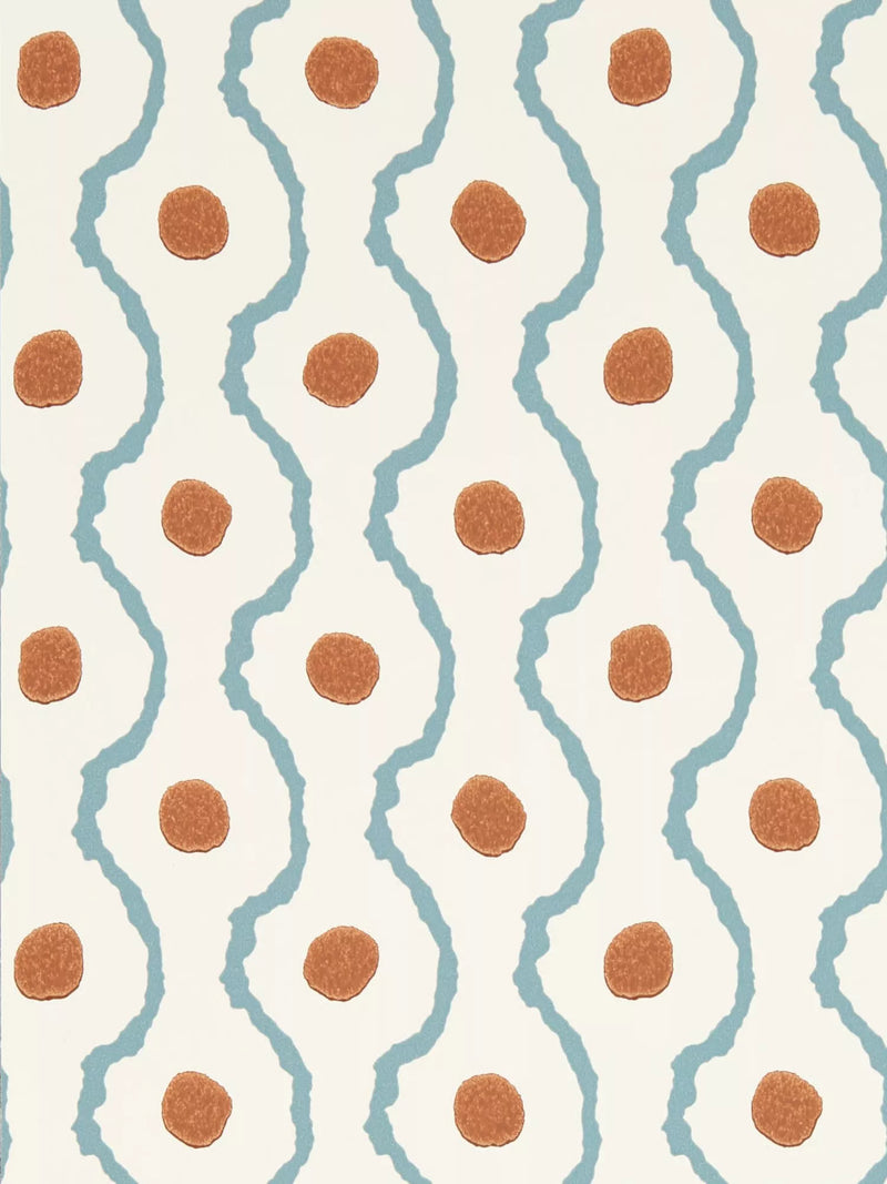 Ogee Design Wallpaper with Natural Spots in Chocolate/Dusk Colour