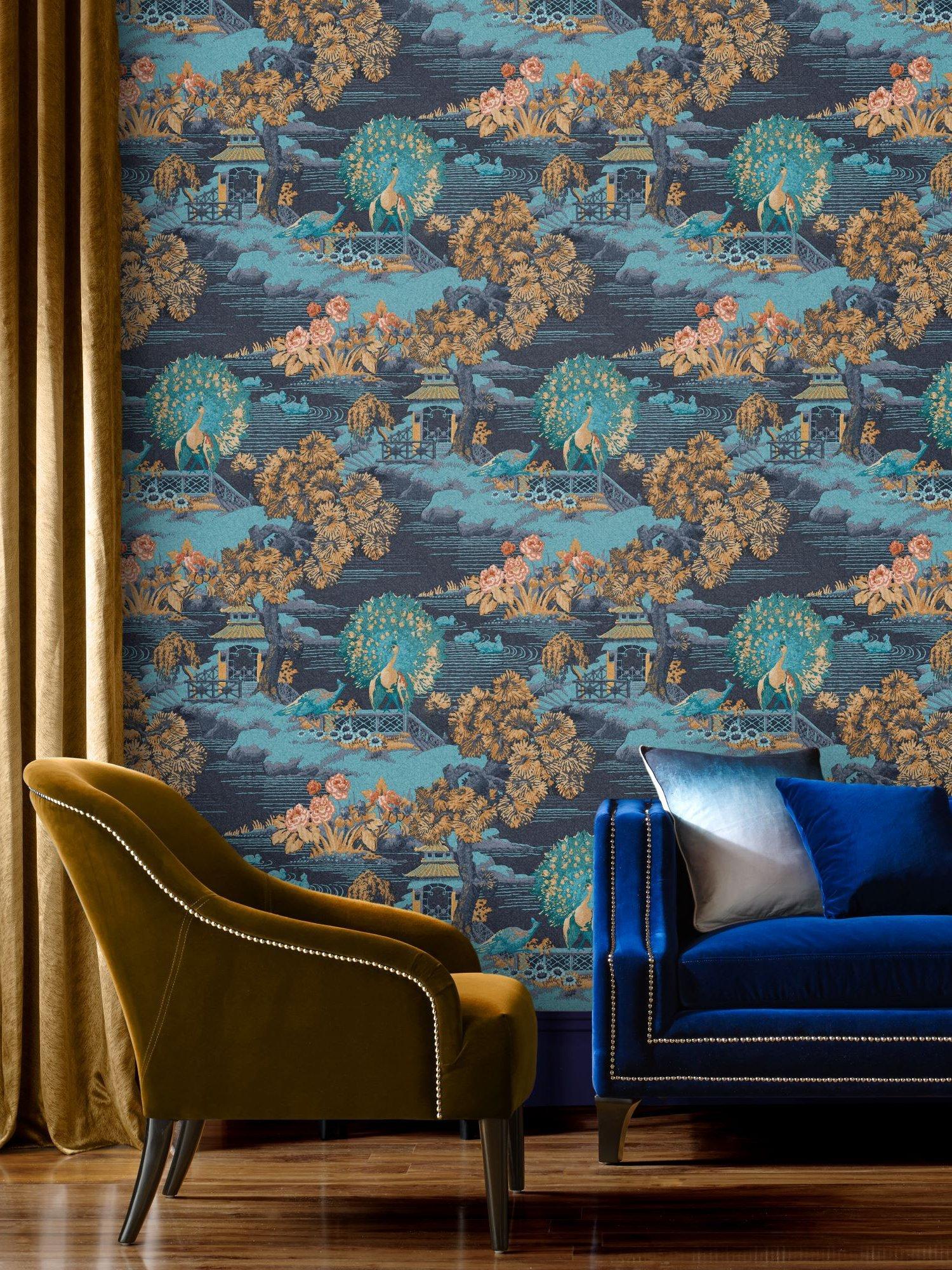 Graham & Brown Edo Toile Navy wallpaper, UK version