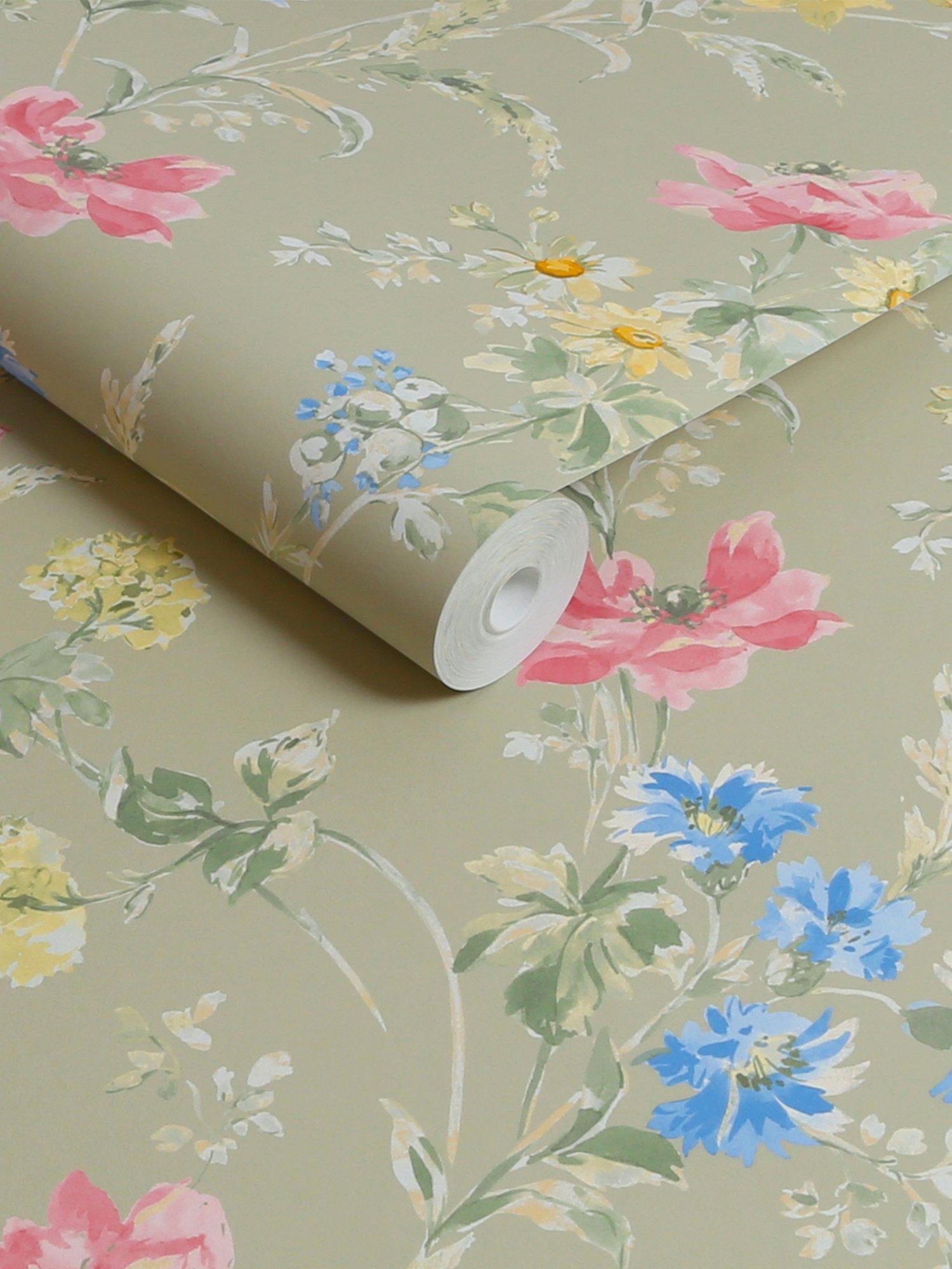 Laura Ashley Poppy Meadow floral wallpaper, UK version