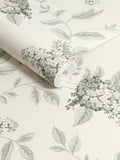 Laura Ashley fern pattern wallpaper with lilac flowers, UK version