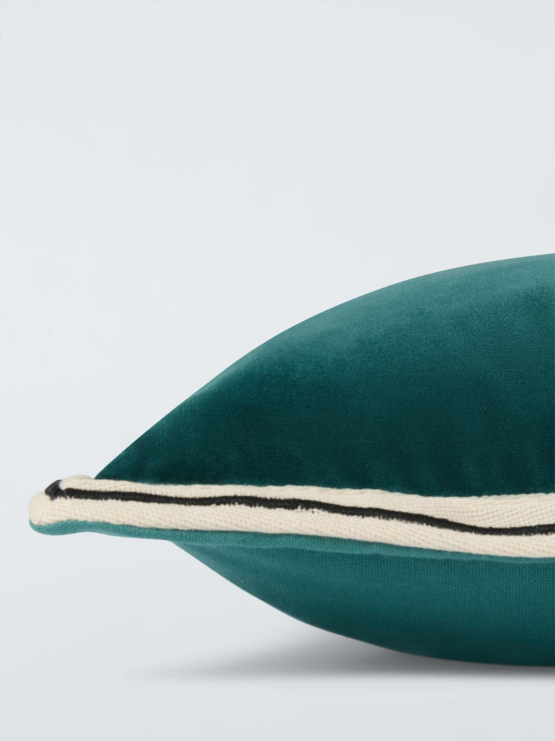 John Lewis bordered velvet cushion 45x45cm (British brand)