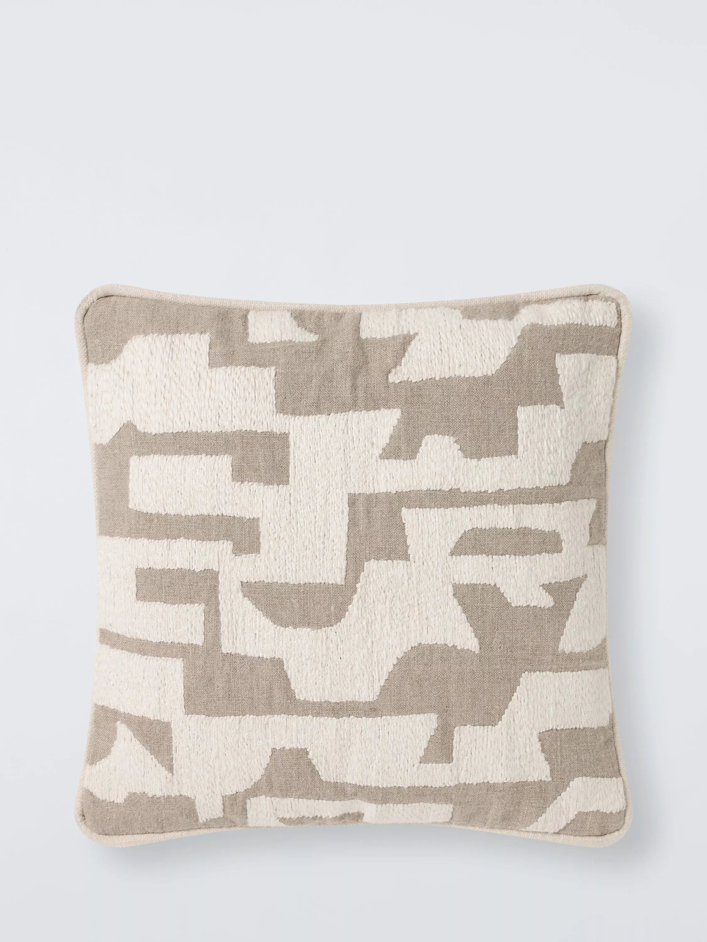 John Lewis corded geometric cushion in natural, UK version