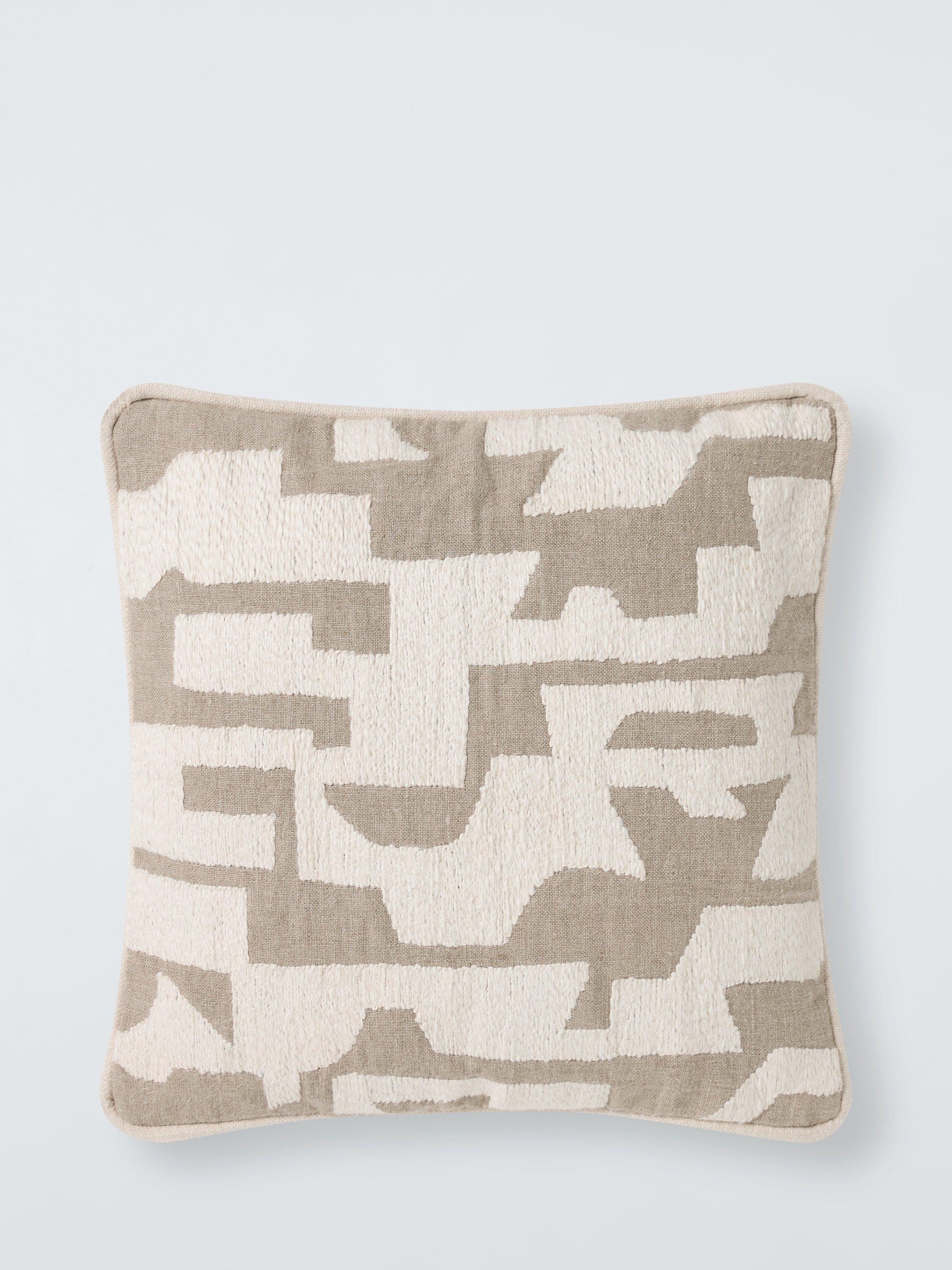 John Lewis corded geometric cushion in natural, UK version