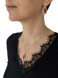 Be-Jewelled Baltic Amber Scandi drop earrings, silver (British brand)