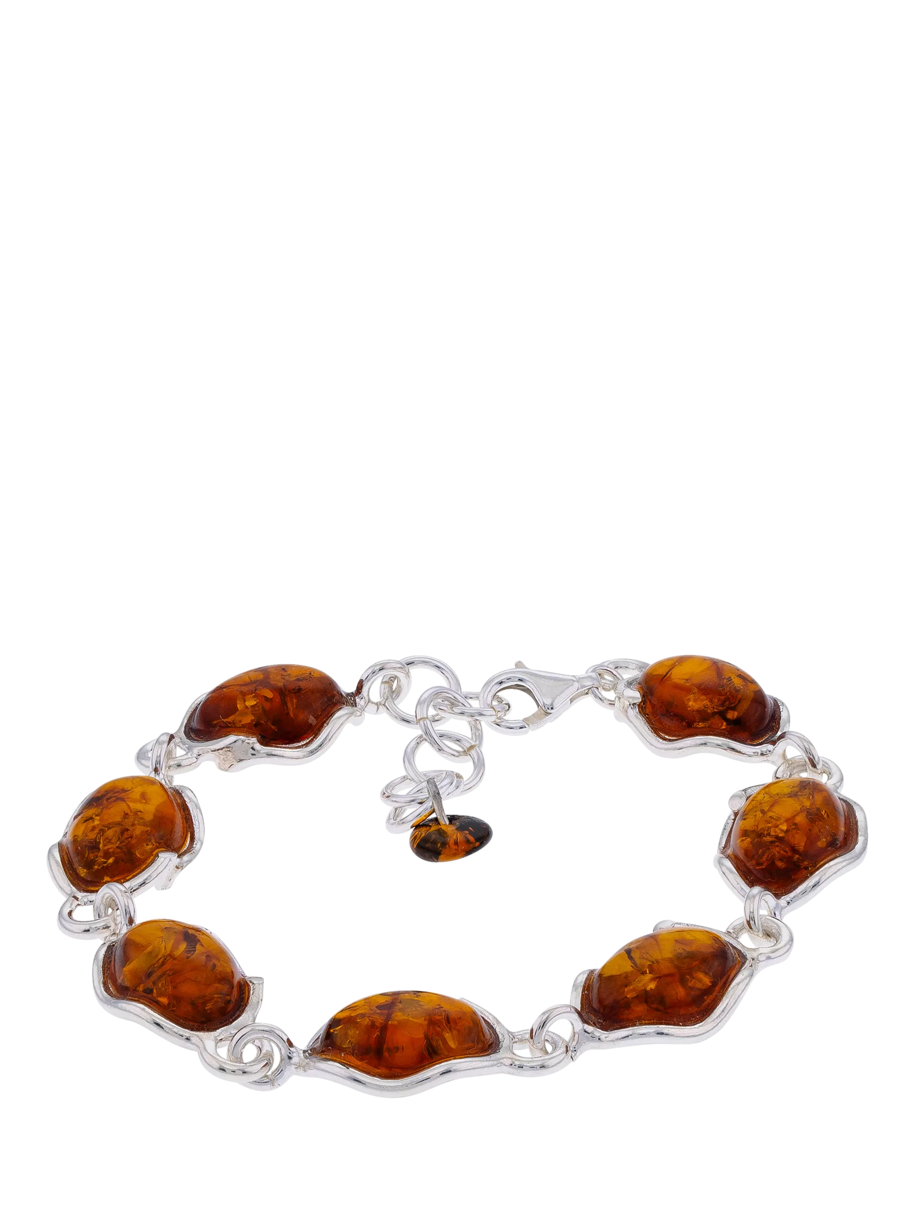 Be-Jewelled silver Baltic amber station bracelet - British product