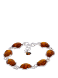 Be-Jewelled silver Baltic amber station bracelet - British product