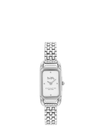 John Lewis Coach Women's Cadie Rectangular Bracelet Strap Watch, Silver- Buy online at McGrocer