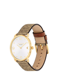 Coach Elliot watch with brown strap and silver dial, UK version