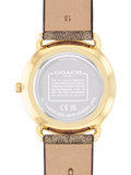 Coach Elliot watch with brown strap and silver dial, UK version