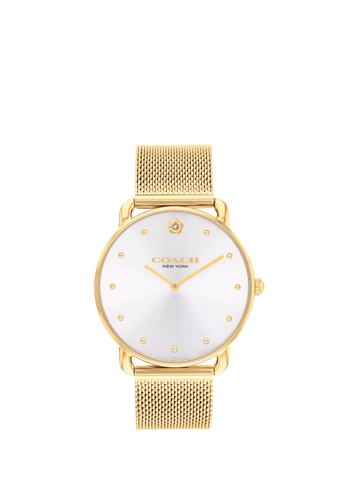 Coach Elliot women's watch white dial gold mesh bracelet, UK version