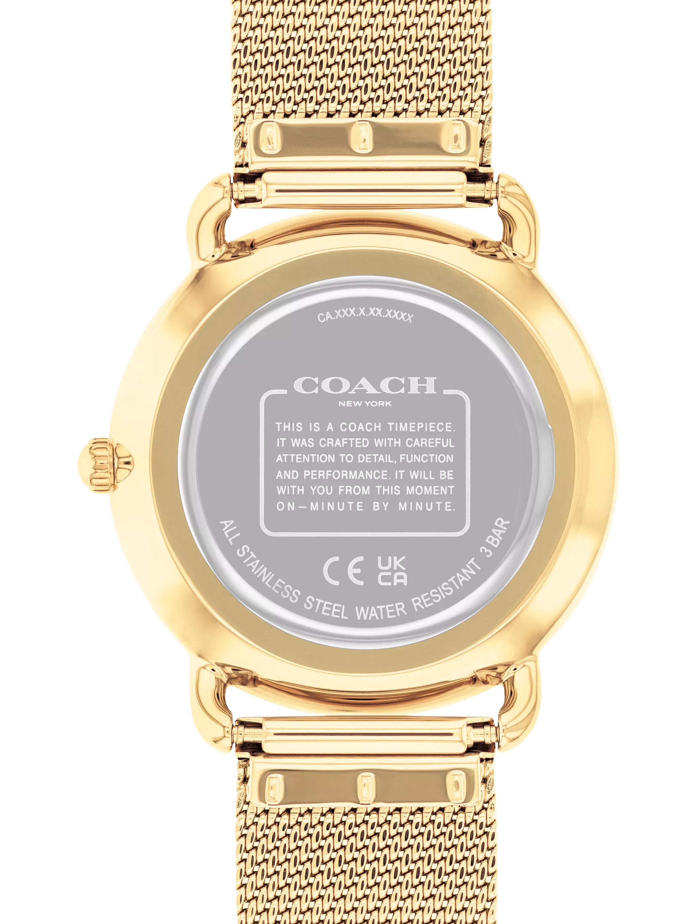Coach Elliot women's watch white dial gold mesh bracelet, UK version