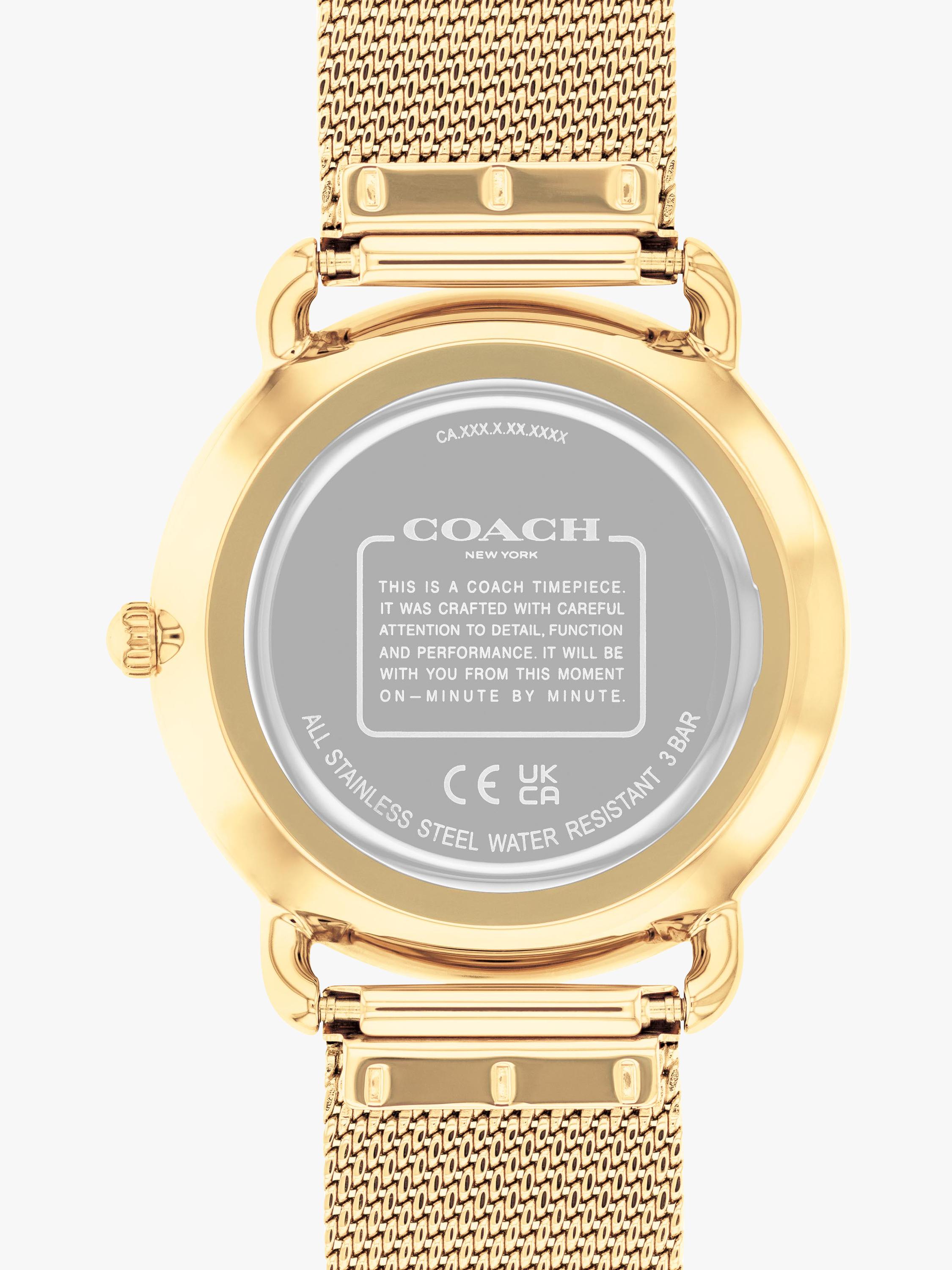 Coach Elliot women's watch white dial gold mesh bracelet, UK version