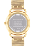 Coach Elliot women's watch white dial gold mesh bracelet, UK version