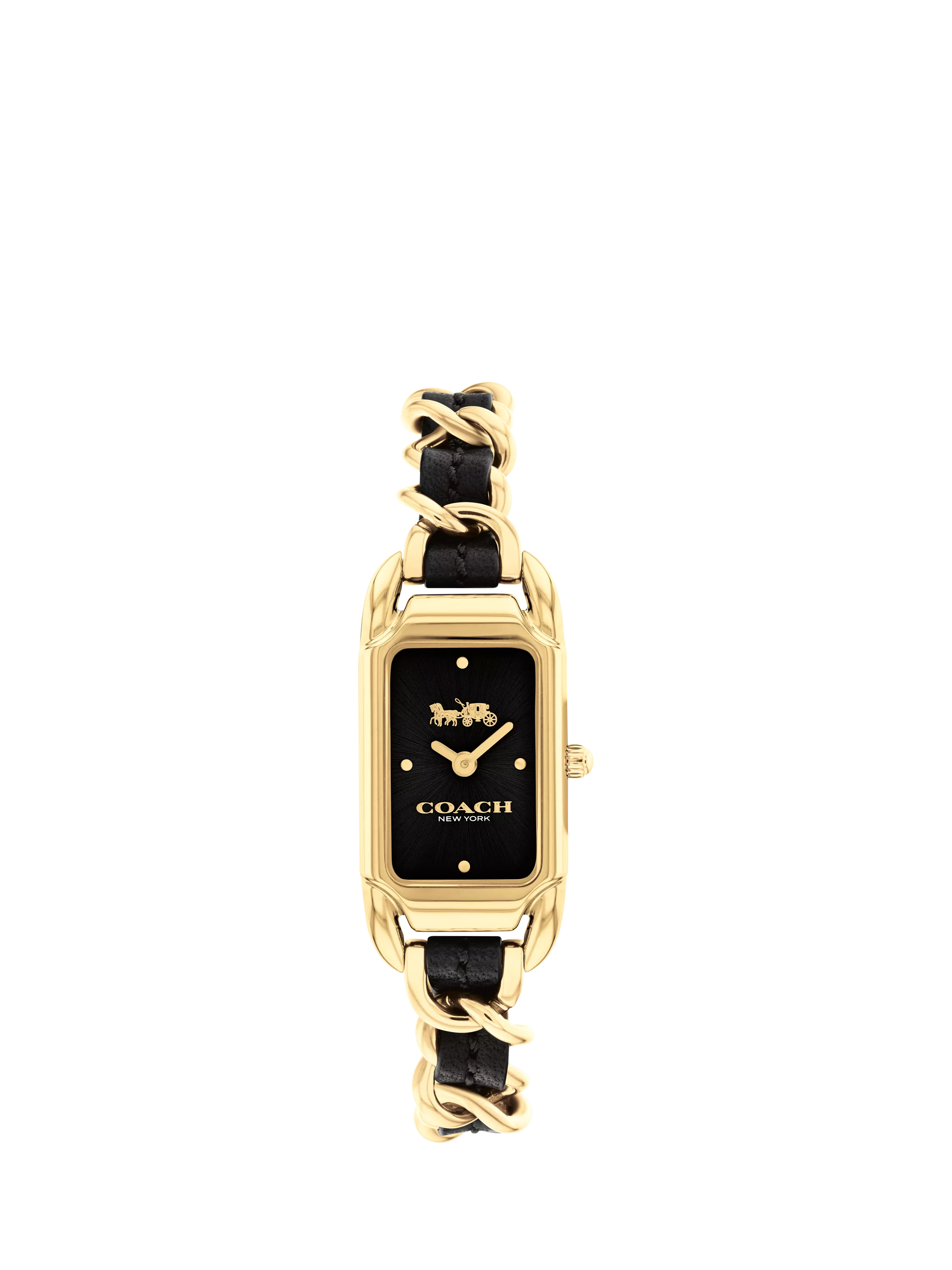 Coach Cadie rectangular gold IP watch - British product