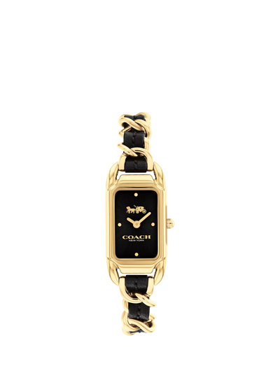 John Lewis Coach Women's Cadie Rectangular Leather Chain Link Bracelet Strap Watch- Buy online at McGrocer
