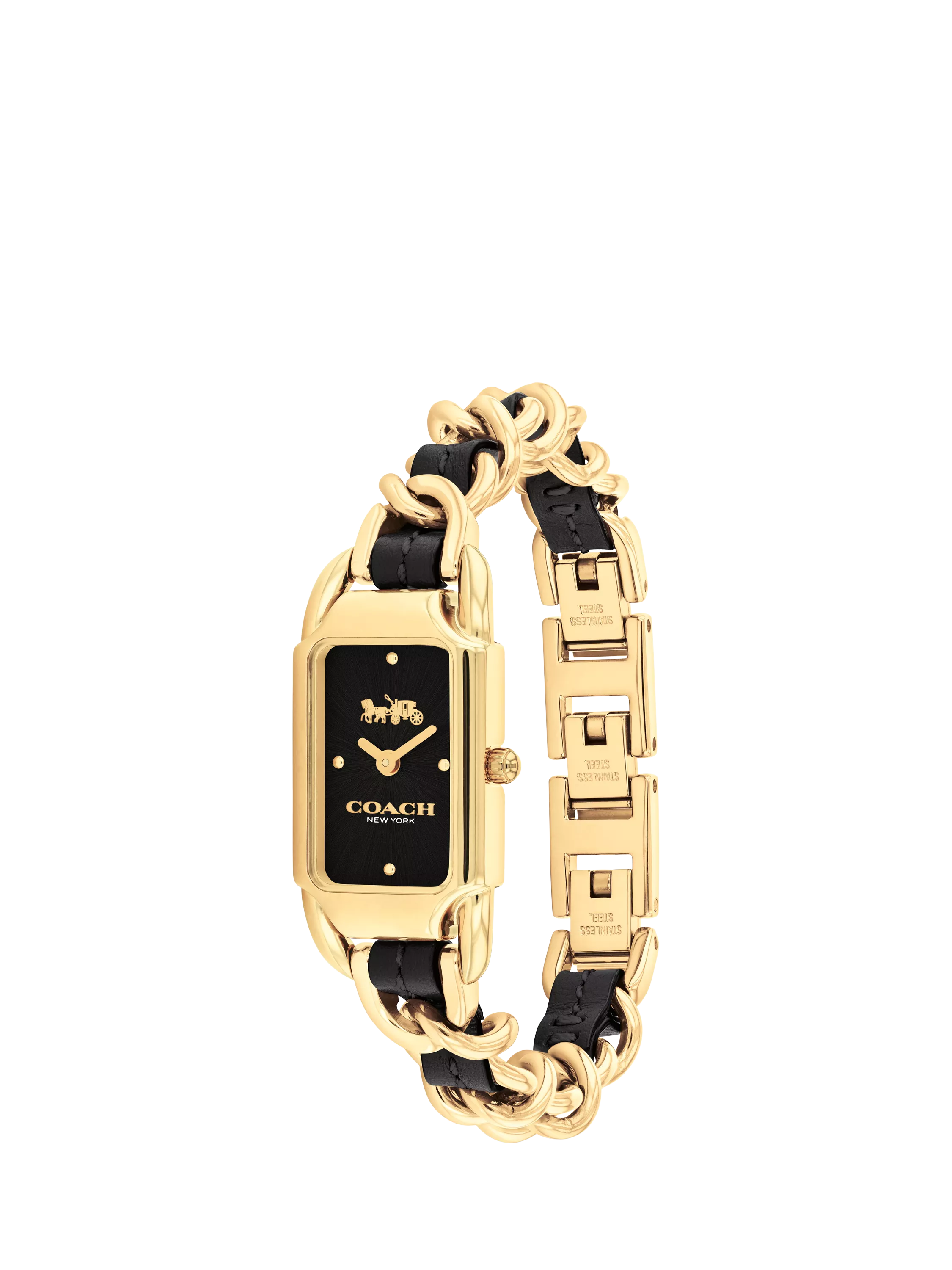 Coach Cadie rectangular gold IP watch - British product
