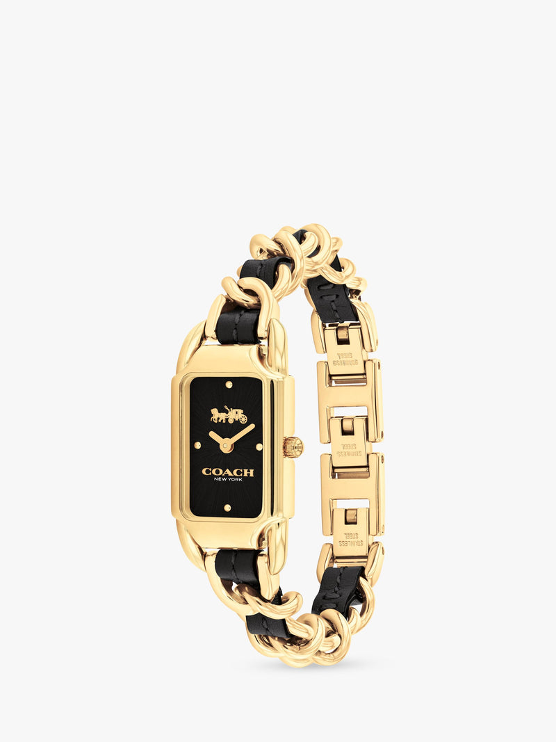 Coach Cadie rectangular gold IP watch - British product