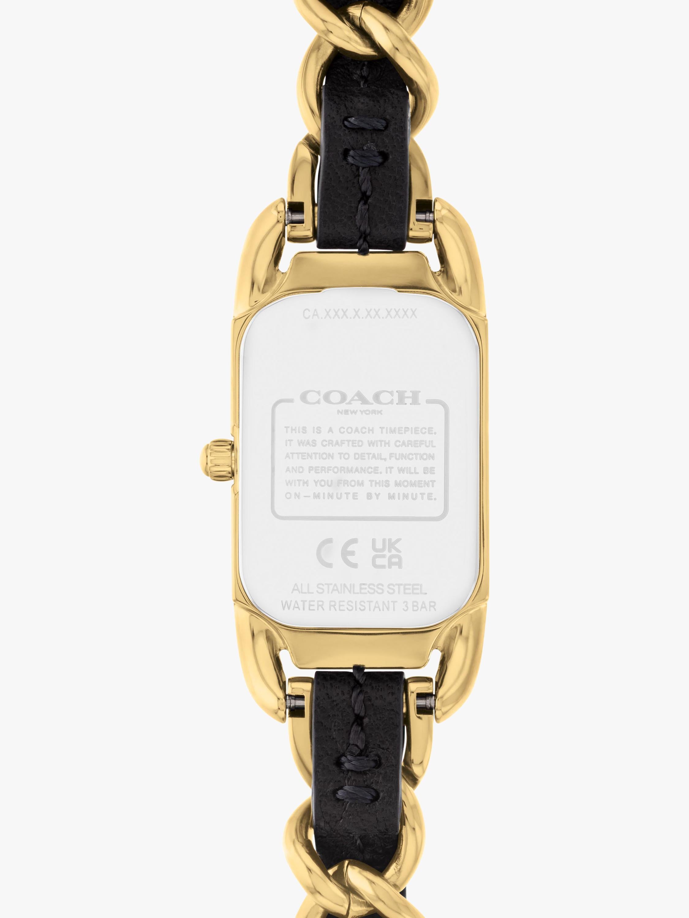 Coach Cadie rectangular gold IP watch - British product