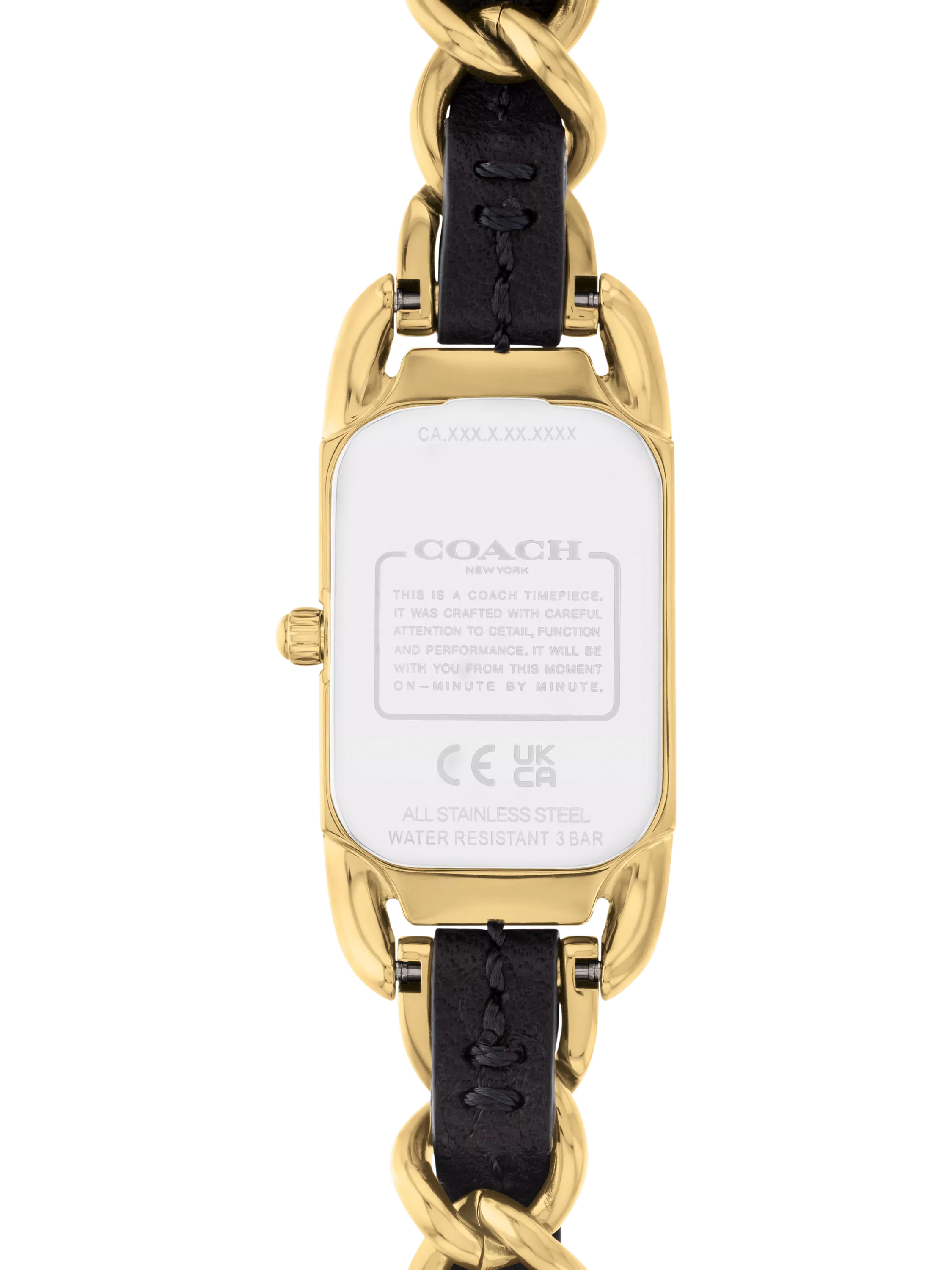 Coach Cadie rectangular gold IP watch - British product