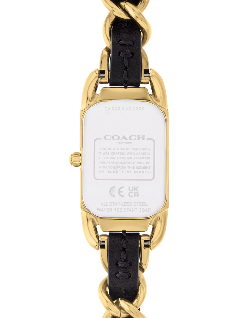 Coach Cadie rectangular gold IP watch - British product