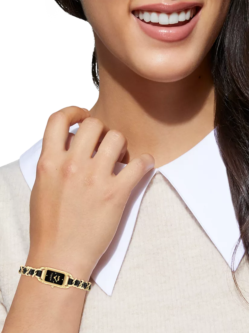 Coach Cadie rectangular gold IP watch - British product