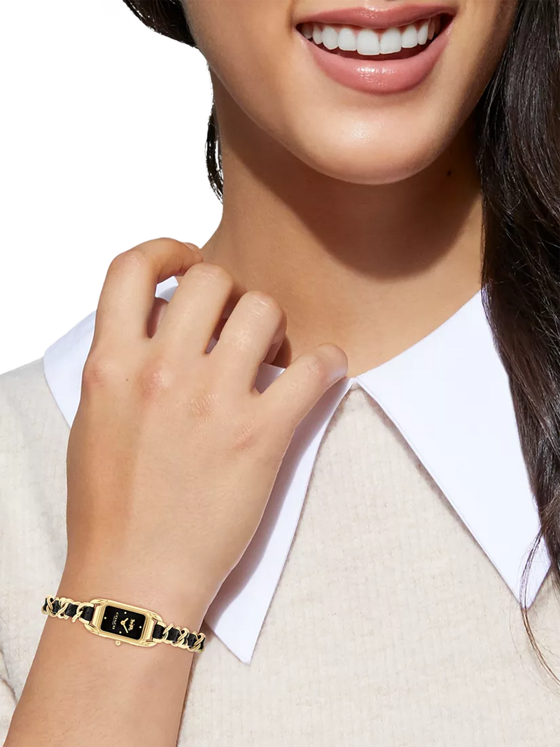 Coach Cadie rectangular gold IP watch - British product