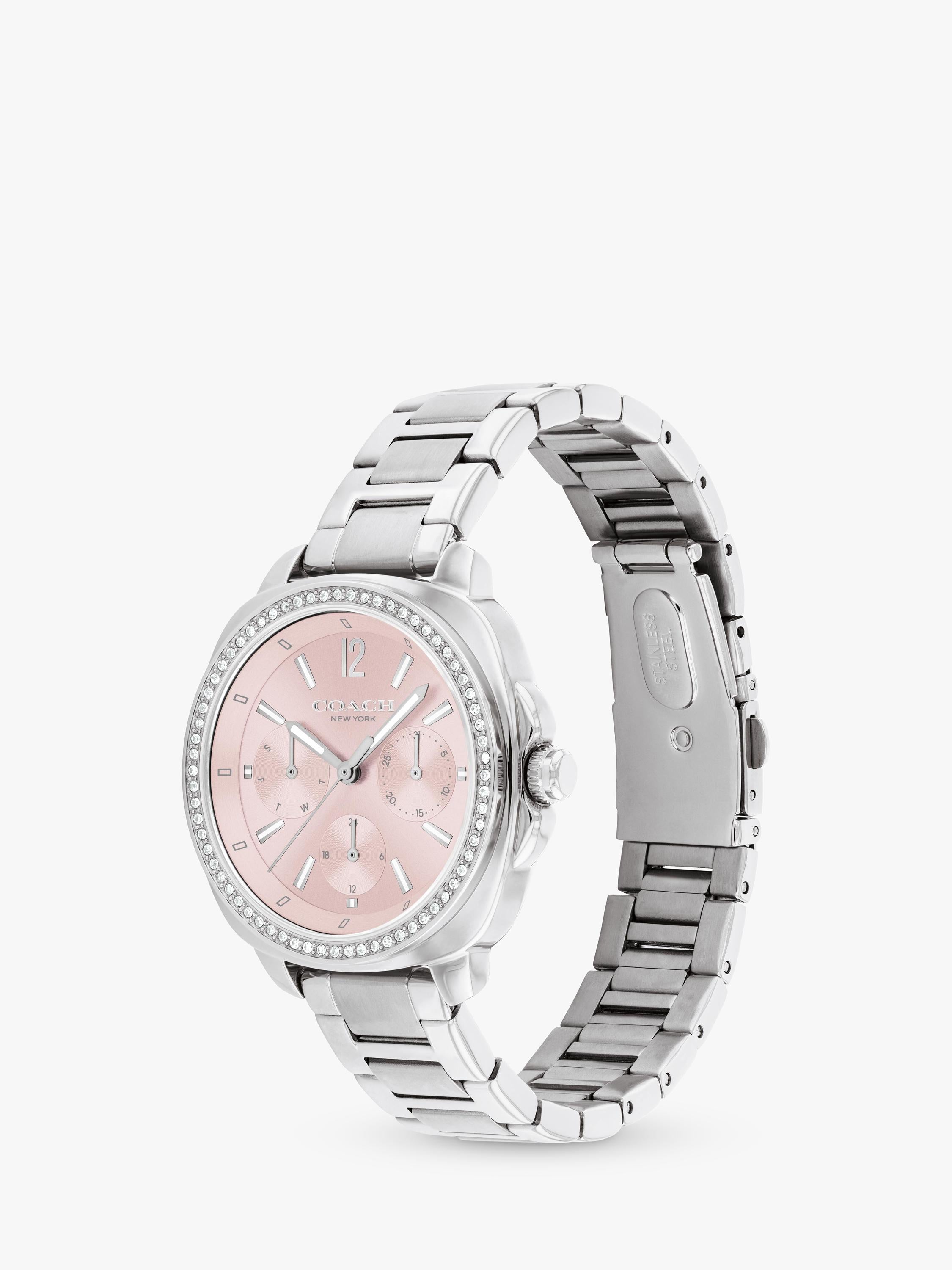 Coach Kitt crystal bracelet watch silver pink, UK version