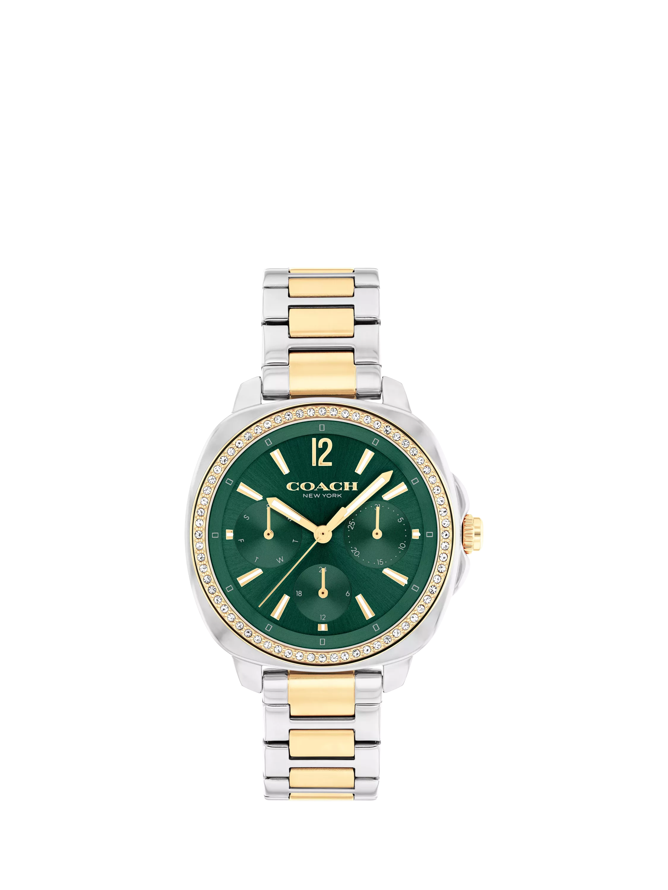 Coach Kitt 34mm crystal bezel watch gold silver, UK version